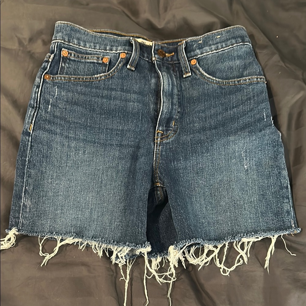 Madewell Blue Jean Shorts Distressed Cutoff